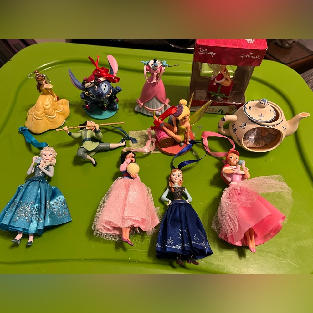 Disney Ornaments - Princesses, Stitch, Tinker Bell, Alice in Wonderland